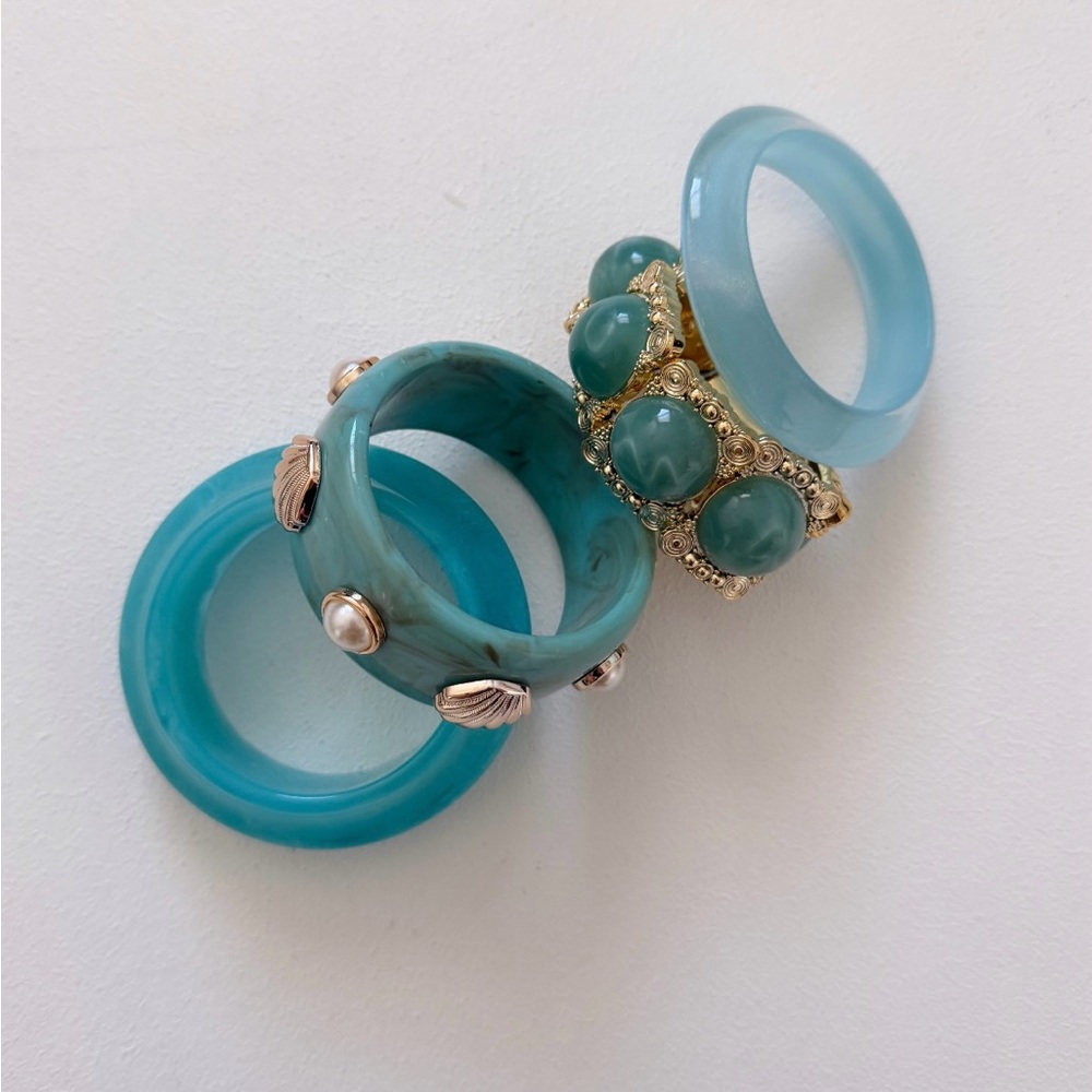 Bracelets turquoise set - Picture 4 of 4